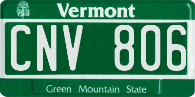 VT license plate CNV806