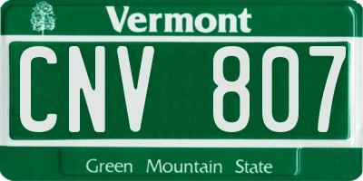 VT license plate CNV807