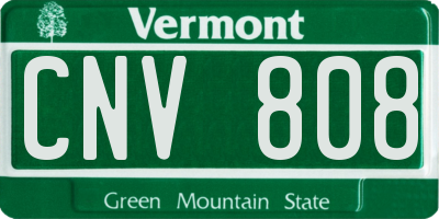 VT license plate CNV808