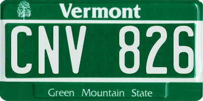 VT license plate CNV826