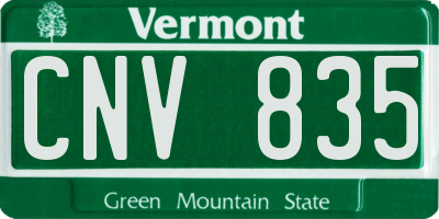 VT license plate CNV835