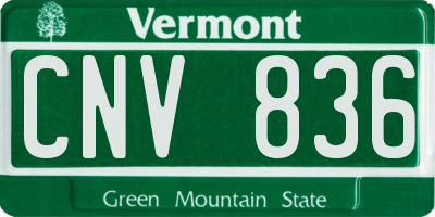 VT license plate CNV836