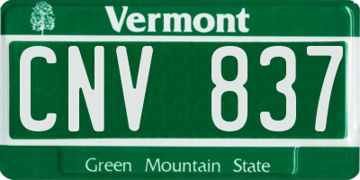 VT license plate CNV837