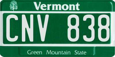 VT license plate CNV838
