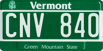 VT license plate CNV840