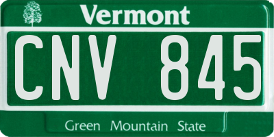 VT license plate CNV845