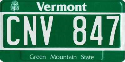 VT license plate CNV847