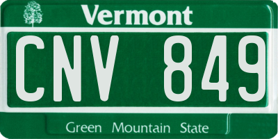 VT license plate CNV849