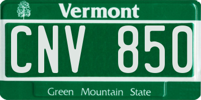 VT license plate CNV850