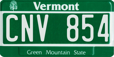 VT license plate CNV854