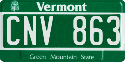 VT license plate CNV863