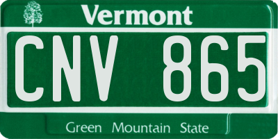 VT license plate CNV865