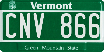 VT license plate CNV866