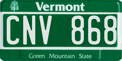 VT license plate CNV868
