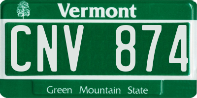 VT license plate CNV874