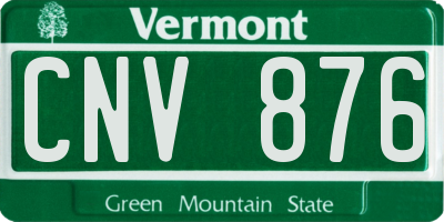 VT license plate CNV876