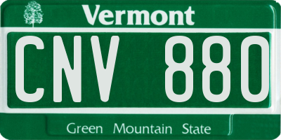 VT license plate CNV880