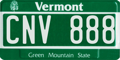 VT license plate CNV888