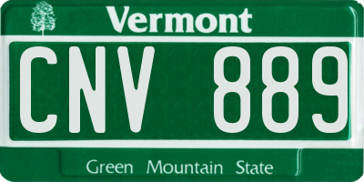 VT license plate CNV889