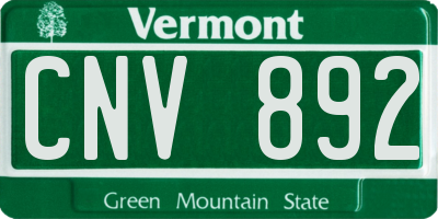 VT license plate CNV892