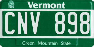 VT license plate CNV898