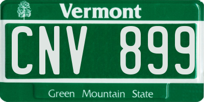 VT license plate CNV899
