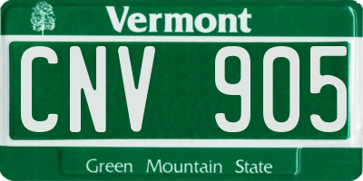 VT license plate CNV905
