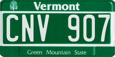 VT license plate CNV907