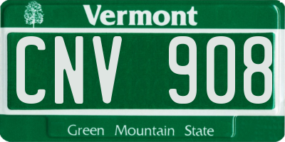 VT license plate CNV908