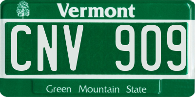 VT license plate CNV909