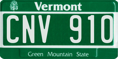 VT license plate CNV910