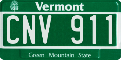 VT license plate CNV911