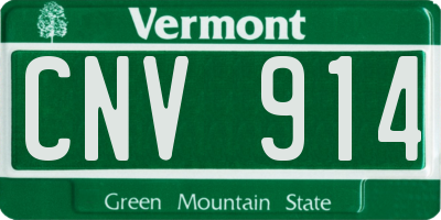 VT license plate CNV914
