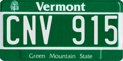 VT license plate CNV915