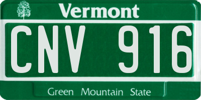 VT license plate CNV916