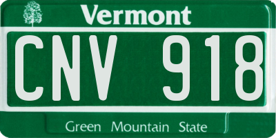 VT license plate CNV918