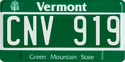 VT license plate CNV919