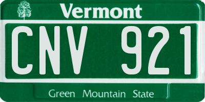 VT license plate CNV921