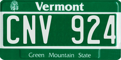 VT license plate CNV924