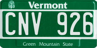 VT license plate CNV926