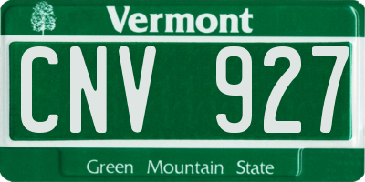 VT license plate CNV927