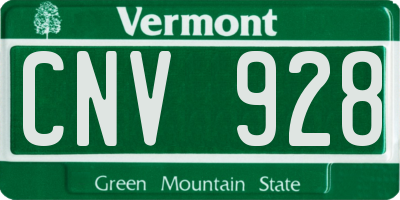 VT license plate CNV928