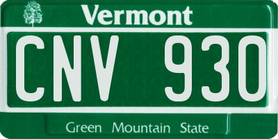 VT license plate CNV930