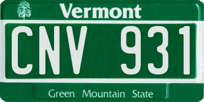 VT license plate CNV931