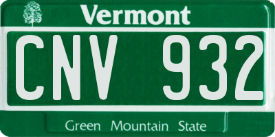 VT license plate CNV932