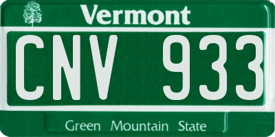 VT license plate CNV933