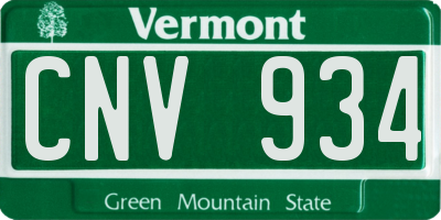 VT license plate CNV934