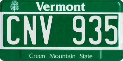 VT license plate CNV935