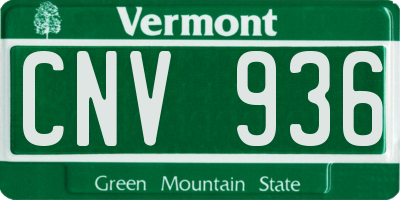 VT license plate CNV936