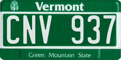 VT license plate CNV937